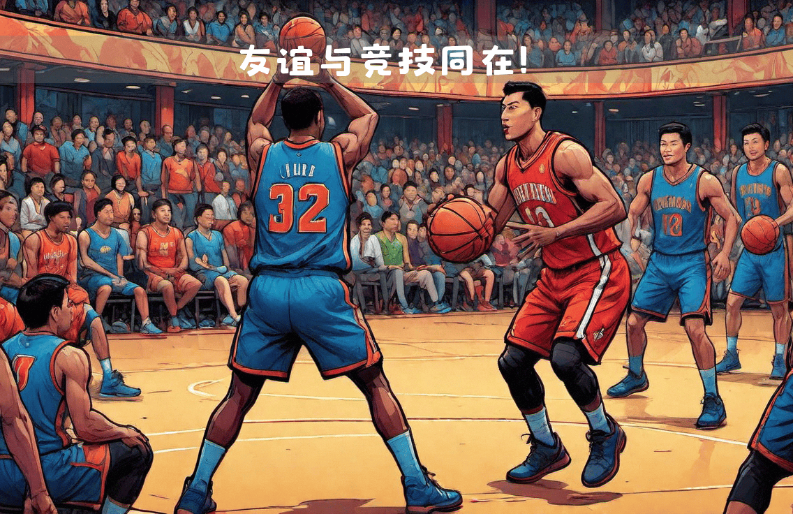 篮球比赛中发生了一场激烈的对抗